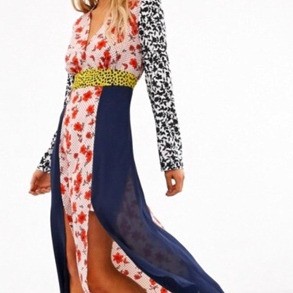 ASOS Glamorous Midaxi Dress Red/Blue